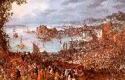 Jan Brueghel The Great Fish Market oil painting artist